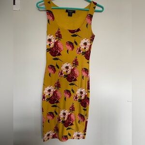 Joe & Elle Yellow Floral Midi Dress
